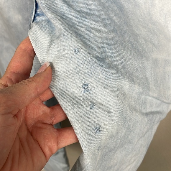 La Vie Rebecca Taylor Wide Leg High Rise Jean Light Acid Wash Festival Sz 32 - Picture 15 of 15